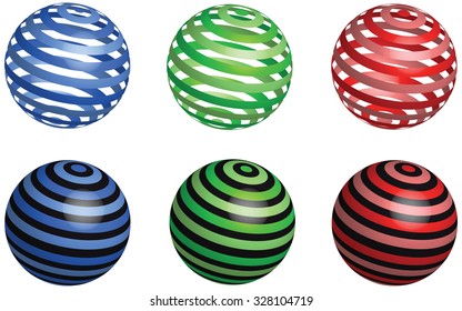 vector abstract red, blue, green balls on white background
