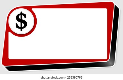 vector abstract red box and dollar symbol