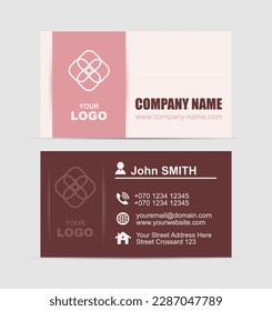 Vector abstract red business card template