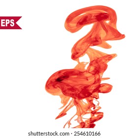 Vector abstract red cloud. Ink swirling in water, clouds of ink isolated. Abstract banner paints. Holi.