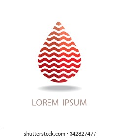 Vector abstract Red drop. logo design template.
