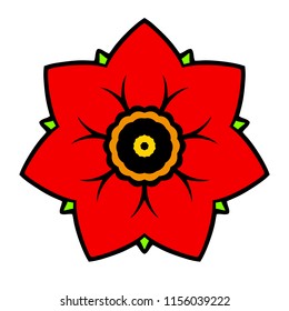 Vector abstract red flower icon
