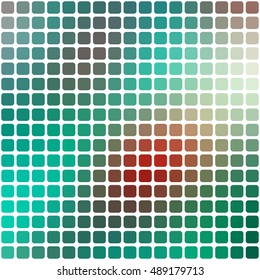 Vector abstract red and green mosaic background with square tiles over white.