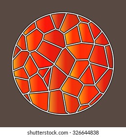 vector abstract red mystical polygon circle background