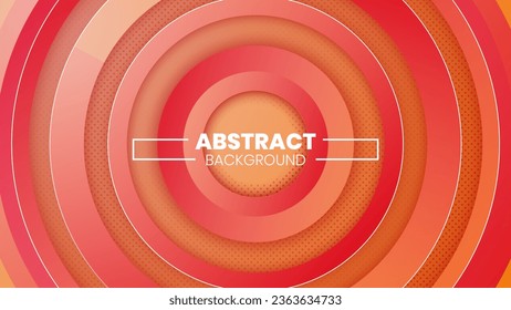 Abstrakter, roter und orangefarbener Hintergrund mit gepunktetem Muster und weißen Linien für den Hintergrund, Poster