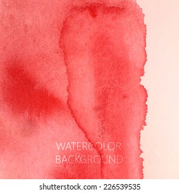 vector abstract red watercolor background for your design