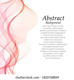 Fondo de onda roja abstracta vectorial para el diseño de folletos