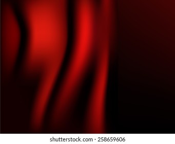 vector abstract red wavy background, wallpaper, red curtain on the dark background