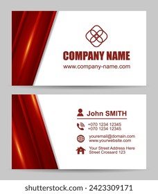 Vector abstract red and white business card template
