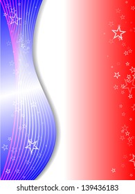 vector abstract red-blue-white background with stars, eps10 file, gradient mesh and transparency used