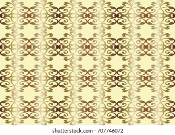vector abstract , repeating pattern imitating gold color on a light yellow background. Seamless
