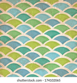Vector abstract retro background in blue and green