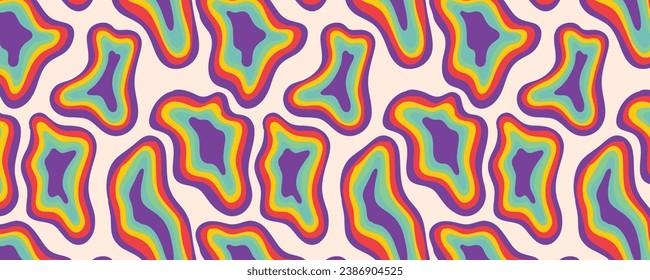 Vector abstract retro psychedelic seamless pattern background