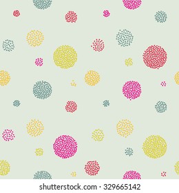 Vector Abstract retro  seamless with circle. Doted pattern