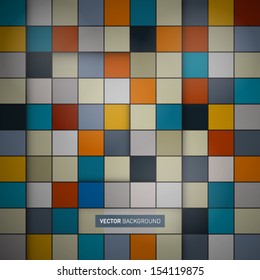 Vector Abstract Retro Square Background 