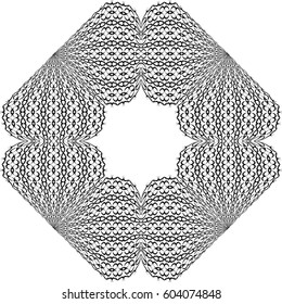 Vector abstract rhythmic geometric black and white form with distorted elements on them