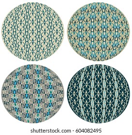 Vector abstract rhythmic geometric color circles with distorted elements