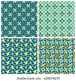 Vector abstract rhythmic geometric elements patterns color set