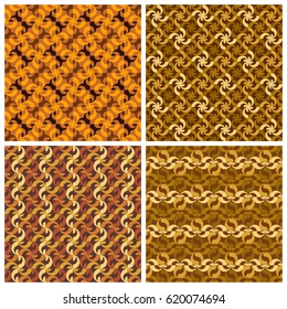 Vector abstract rhythmic geometric elements patterns color set