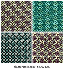 Vector abstract rhythmic geometric elements patterns color set