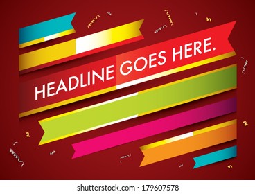 vector of abstract ribbon and background