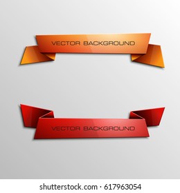 Vector abstract ribbon banner. The two original rectangular form. The flat band image. Advertising Design shape. Vector label tag.