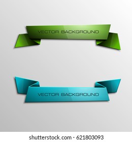 Vector abstract ribbon banner. The two original rectangular form. The flat band image. Advertising Design shape. Vector label tag.