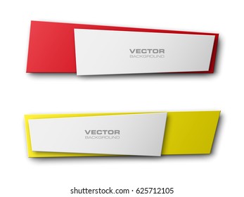 Vector abstract ribbon banner. The two original rectangular form. The flat band image. Advertising Design shape. Vector label tag.