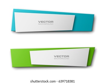 Vector abstract ribbon banner. The two original rectangular band banners form background. The flat band image. Advertising Design banner shape. Vector label ribbons tag.