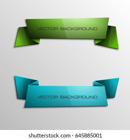 Vector abstract ribbon banner. The two original band banners form. Cartoon ribbon for title. The flat band image. Advertising Design banner shape. Vector annotation label ribbons tag.