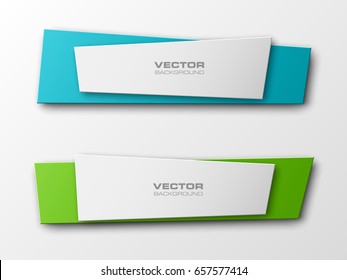 Vector abstract ribbon banner. The two original rectangular band banners form background. The flat band image. Advertising Design banner shape. Vector label ribbons tag.