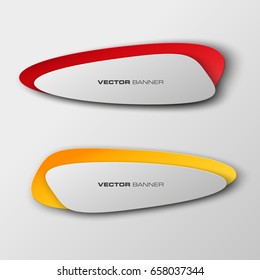 Vector abstract ribbon banner. The two original rectangular band banners form background. The flat band image. Advertising Design banner ribbon shape. Vector label ribbons tag.