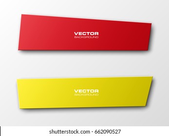 Vector abstract ribbon banner. The two original rectangular band banners form background. The flat band image. Advertising Design banner ribbon shape. Vector label ribbons tag.