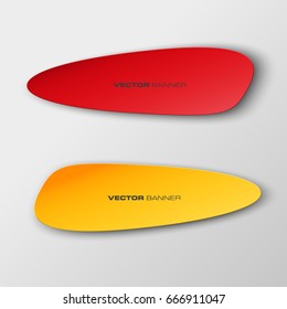 Vector abstract ribbon banner. The two original rectangular band banners form background. The flat band image. Advertising Design banner ribbon shape. Vector label ribbons tag.