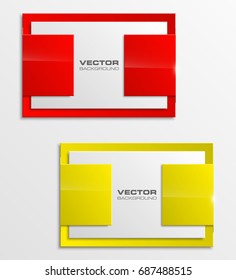 Vector abstract ribbon banner. The two original rectangular band banners form background. The flat band image. Advertising Design banner ribbon shape. Vector label ribbons tag.