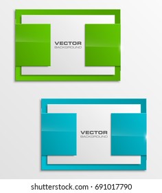 Vector abstract ribbon banner. The two original rectangular band banners form background. The flat band image. Advertising Design banner ribbon shape. Vector label ribbons tag.