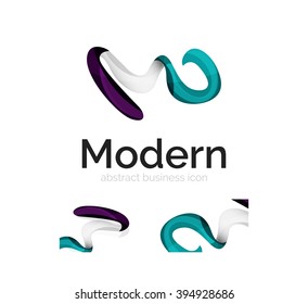 Logo de cinta abstracta vectora con diseño de identidad de tarjeta de visita. Elemento giratorio moderno y corporativo aislado en blanco