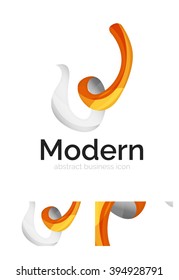 Logo de cinta abstracta vectora con diseño de identidad de tarjeta de visita. Elemento giratorio moderno y corporativo aislado en blanco