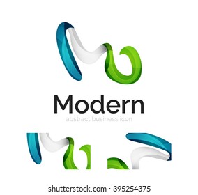 Logo de cinta abstracta vectora con diseño de identidad de tarjeta de visita. Elemento giratorio moderno y corporativo aislado en blanco