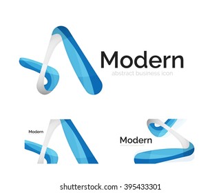Logo de cinta abstracta vectora con diseño de identidad de tarjeta de visita. Elemento giratorio moderno y corporativo aislado en blanco