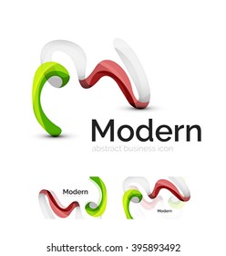 Logo de cinta abstracta vectora con diseño de identidad de tarjeta de visita. Elemento giratorio moderno y corporativo aislado en blanco