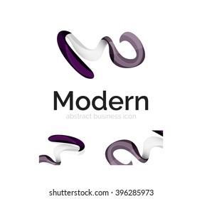 Logo de cinta abstracta vectora con diseño de identidad de tarjeta de visita. Elemento giratorio moderno y corporativo aislado en blanco