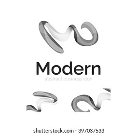 Logo de cinta abstracta vectora con diseño de identidad de tarjeta de visita. Elemento giratorio moderno y corporativo aislado en blanco