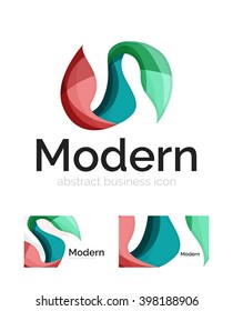Logotipo de fita abstrata de vetor com design de identidade de cartão de visita. Elemento de espiral moderno corporativo isolado no branco