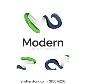 Logo de cinta abstracta vectora con diseño de identidad de tarjeta de visita. Elemento giratorio moderno y corporativo aislado en blanco