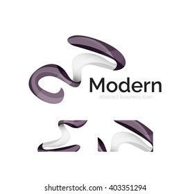 Logo de cinta abstracta vectora con diseño de identidad de tarjeta de visita. Elemento giratorio moderno y corporativo aislado en blanco