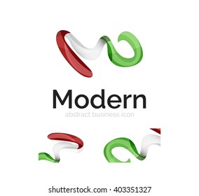 Logo de cinta abstracta vectora con diseño de identidad de tarjeta de visita. Elemento giratorio moderno y corporativo aislado en blanco