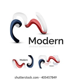 Logo de cinta abstracta vectora con diseño de identidad de tarjeta de visita. Elemento giratorio moderno y corporativo aislado en blanco