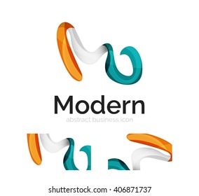 Logo de cinta abstracta vectora con diseño de identidad de tarjeta de visita. Elemento giratorio moderno y corporativo aislado en blanco