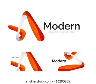 Abstraktes Bandlogo für Vektorgrafik mit Visitenkartendesign. Modernes Corporate-wirbelelement einzeln auf Weiß